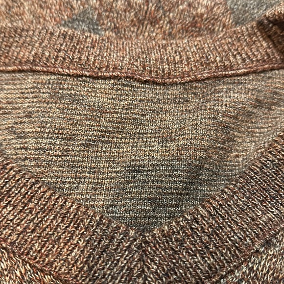 Vintage 1970s? Shades of Brown Faded Plaid Sweater Preppy Collegiate No Tags - Picture 14 of 16